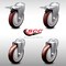 Service Caster 5 Inch SS Maroon Polyurethane Bolt Hole Caster Set with 2 Total Lock Brake SCC SCC-SSBHTTL20S514-PPUB-MRN-2-S-2 - alternate 1